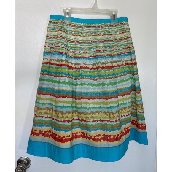 Talbots Women Multicolor Cotton A-Line Skirt Size 6 - Picture 1 of 6